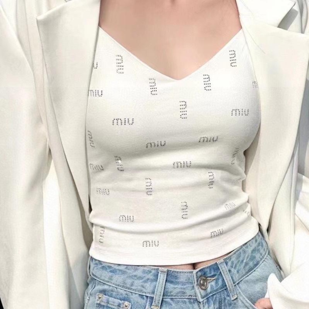 MIU MIU Women's White Sleeveless Tank Top